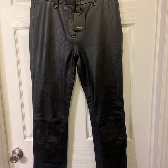 Muubaa women’s leather pants size 4 US black - Picture 2 of 12